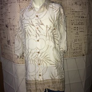 Puritan Men’s L (42:44) off white Hawaiian shirt
